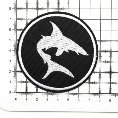 Термоаппликация HP 7734496 «Акула» 7,7 см черно-белая в интернет-магазине Швейпрофи.рф