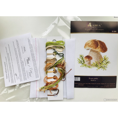 Набор для вышивания Алиса 0-144 «Белые грибы» 10*10 см в интернет-магазине Швейпрофи.рф
