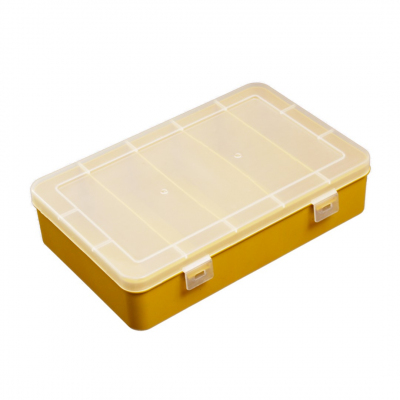 Контейнер органайзер К-12 для мелочей 5 ячеек 19*12,5*4,7 см желтый в интернет-магазине Швейпрофи.рф