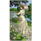 Рисунок на канве Гелиос А-035 «Дама у ручья» 37,5*64 см