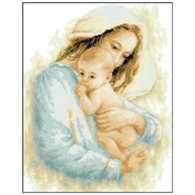Рисунок на канве Гелиос А-030 «Девушка с младенцем» 32*40 см в интернет-магазине Швейпрофи.рф