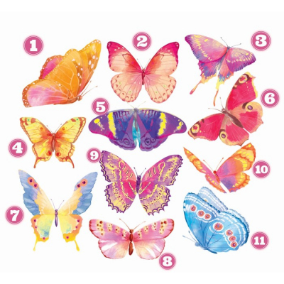 Термотрансфер 7339261 «Акварельные бабочки» 19,5*21 см (11 дизайнов) в интернет-магазине Швейпрофи.рф