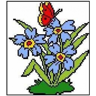 Набор для вышивания Гелиос № 68 «Цветы с бабочкой» 18*20 см в интернет-магазине Швейпрофи.рф