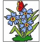 Набор для вышивания Гелиос № 68 «Цветы с бабочкой» 18*20 см