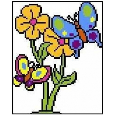Набор для вышивания Гелиос № 67 «Цветочек с бабочками» 18*20 см в интернет-магазине Швейпрофи.рф