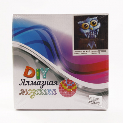 Алмазная мозаика DIY (с рамкой) MF-29066 «Совушка» 20*20 см в интернет-магазине Швейпрофи.рф
