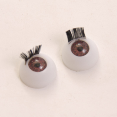 Глаза с ресницами круглые 14 мм коричневый (уп. 5 пар)  7703994 в интернет-магазине Швейпрофи.рф