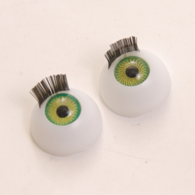 Глаза с ресницами круглые 14 мм зелёный (уп. 5 пар)  7703994 в интернет-магазине Швейпрофи.рф