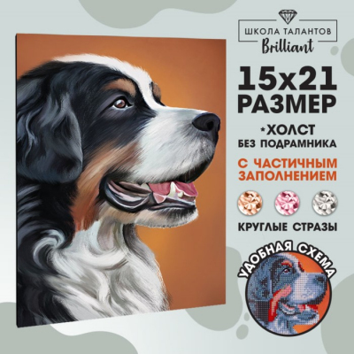 Алмазная мозаика Школа Талантов 2384585 «Собака» 15*21 см частичная выкладка в интернет-магазине Швейпрофи.рф