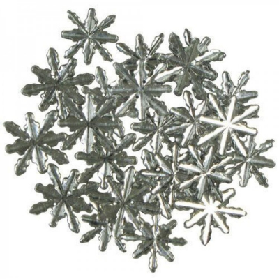 Декоративный элемент «Серебряные снежинки» 22 мм (уп. 23 шт.) серебро 550001213 в интернет-магазине Швейпрофи.рф