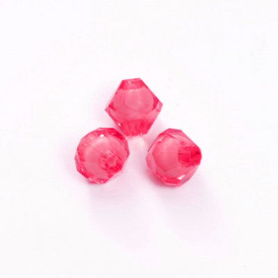 Бусины пластм.  8 мм  прозрачные с гранью (уп. 10 г) №63 розовый в интернет-магазине Швейпрофи.рф