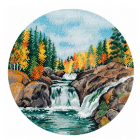 Набор для вышивания Овен №1484 «Карелия. Водопад Кивач» 20*20 см в интернет-магазине Швейпрофи.рф