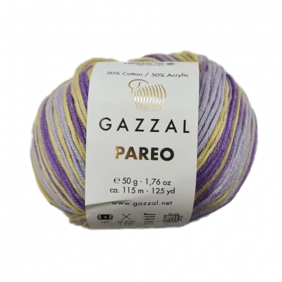 Пряжа Парео (Pareo Gazzal ), 50 г / 115 м  10422 сирень/желтый в интернет-магазине Швейпрофи.рф