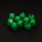 Бусины пластм. 10 мм  прозрачные с гранью (уп. 10 г) №68 зеленый