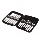 Набор крючков вязальных с пластиковой ручкой (набор 16 шт) черный/белый в органайзере в интернет-магазине Швейпрофи.рф