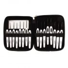 Набор крючков вязальных с пластиковой ручкой (набор 16 шт) черный/белый в органайзере в интернет-магазине Швейпрофи.рф