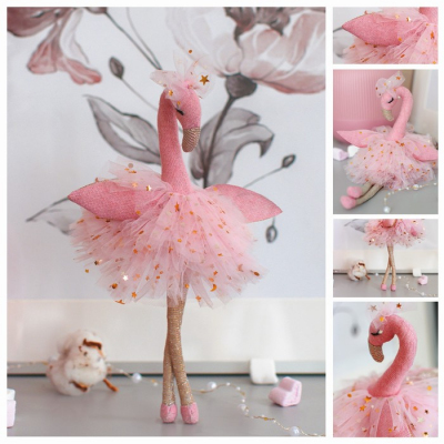 Набор текстильная игрушка АртУзор «Мягкая игрушка фламинго Селеста» 7511740 25 см в интернет-магазине Швейпрофи.рф