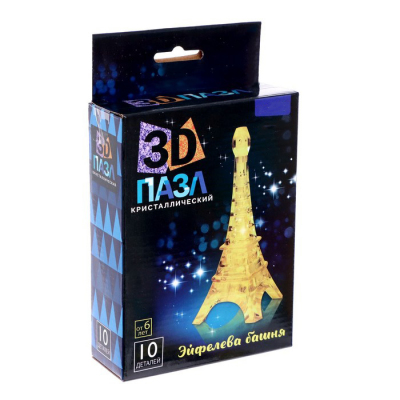 Пазл 3Д кристаллический «Эйфелева башня» 10 деталей 1353923 в интернет-магазине Швейпрофи.рф