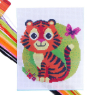 Набор для вышивания 4008390 «Тигр и бабочка» 20*25 см в интернет-магазине Швейпрофи.рф