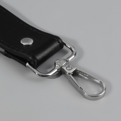 Ручки для сумок 9327022 с карабинами 20*2,5 см черный/серебряный в интернет-магазине Швейпрофи.рф