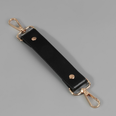 Ручки для сумок 9327023 с карабинами 20*2,5 см черный/золотой в интернет-магазине Швейпрофи.рф