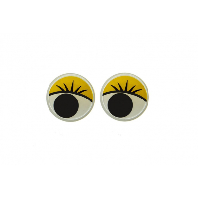 Глаза с бег. зрачками цв. с ресн. MER- 6 мм жёлтый в интернет-магазине Швейпрофи.рф