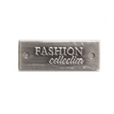 Нашивка ГХН14372  метал. «Fashion collection» 1,1*3 см никель в интернет-магазине Швейпрофи.рф