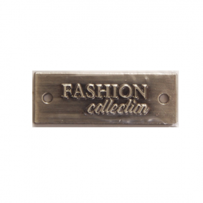 Нашивка ГХН14372  метал. «Fashion collection» 1,1*3 см т.никель в интернет-магазине Швейпрофи.рф