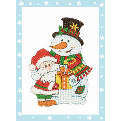 Алмазная мозаика Фрея ALVS-046 «Дед Мороз и Снеговик» 14*19.5 см в интернет-магазине Швейпрофи.рф