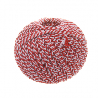 Шпагат хлочатобумажный 2 мм (уп 100 м)шнур джут бело-красный в интернет-магазине Швейпрофи.рф