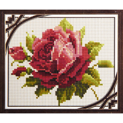 Алмазная мозаика H 0500 «Цветущая  роза» 15*18 см в интернет-магазине Швейпрофи.рф