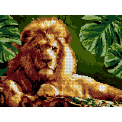 Алмазная мозаика СЛ 9662393 «Мудрый лев» 30*40 частичная выкладка в интернет-магазине Швейпрофи.рф