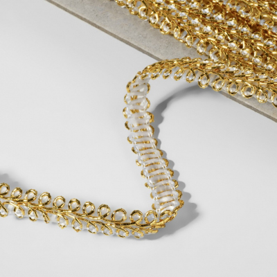 Тесьма металл. 10 мм «Шанель» (уп. 18,28 м) золото в интернет-магазине Швейпрофи.рф