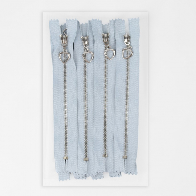 Молния Т3 н/разъемн. 9537561 декор голубой 15 см никель в интернет-магазине Швейпрофи.рф