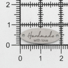 Нашивка метал. «HandMade with love» 20*8 мм  614280 никель в интернет-магазине Швейпрофи.рф