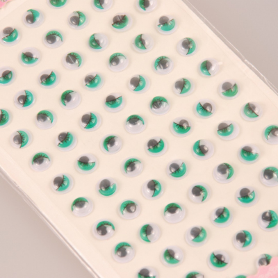 Глаза с бег. зрачками цв. с ресн. 8 мм круглые зеленые (уп. 42 пары) Р в интернет-магазине Швейпрофи.рф