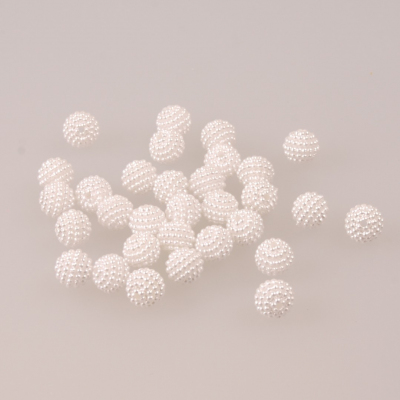 Бусины пластм. 10 мм  шамбала (уп. 10 г) 7737720 белый в интернет-магазине Швейпрофи.рф