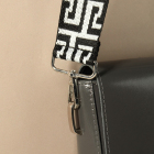 Ручки для сумок 9898356 «Орнамент греческий» стропа 140*3,8 см черный/белый/серебро в интернет-магазине Швейпрофи.рф