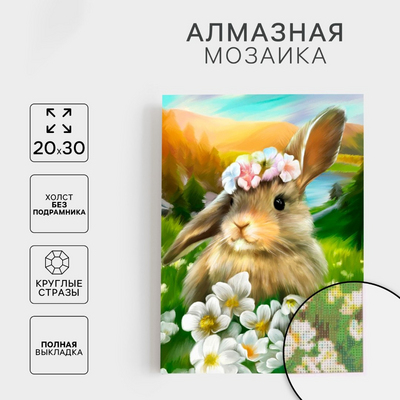 Алмазная мозаика Школа Талантов 5371213 «Зайка» полная выкладка 20*30 см в интернет-магазине Швейпрофи.рф
