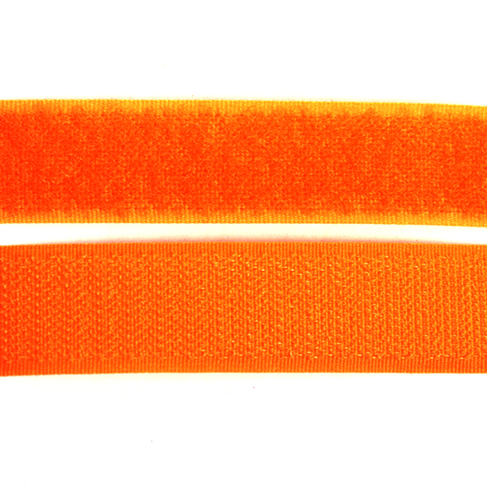 Липучка Китай 25 мм контакт (рул. 25 м) оранжевый неон №157 (140)