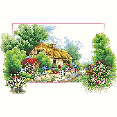 Алмазная мозаика АЖ-0038 «Весенний домик» 36*59 см