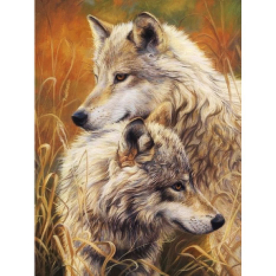 Алмазная мозаика АЖ-1403 «Волчья нежность» 30*40 см в интернет-магазине Швейпрофи.рф
