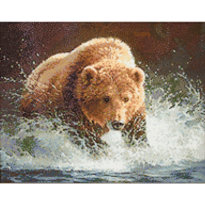 Алмазная мозаика Гранни AG0086 «Медведь на рыбалке» 38*48 см в интернет-магазине Швейпрофи.рф