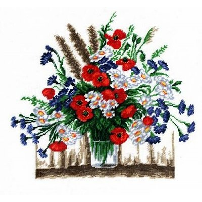 Набор для вышивания HP №607 «Летние цветы» 25*25 см в интернет-магазине Швейпрофи.рф
