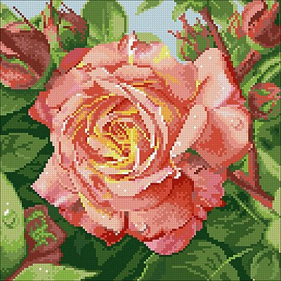 Алмазная мозаика Паутинка М208 «Чайная роза» 30*30 см в интернет-магазине Швейпрофи.рф