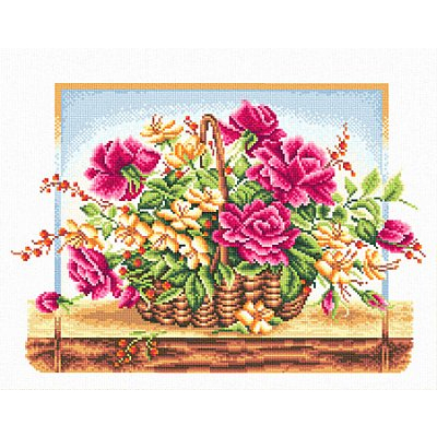 Набор для вышивания Panna Ц-0114 «Корзина с розами» 36,5*25,5 см в интернет-магазине Швейпрофи.рф