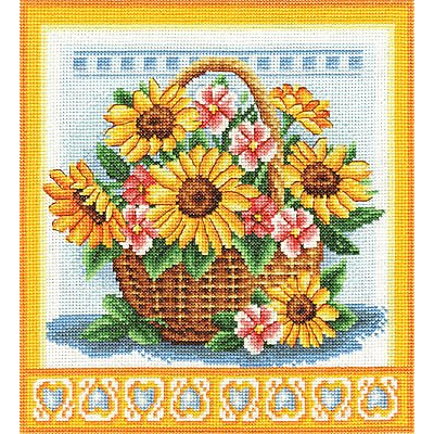 Набор для вышивания Panna Ц-1093 «Корзина с цветам» 21,5*23 см в интернет-магазине Швейпрофи.рф