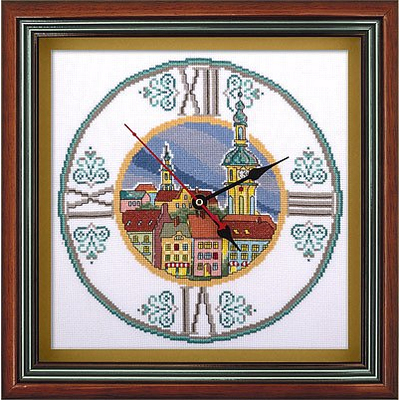 Набор для вышивания Panna Ч-1580 Часы «Часы на старой ратуше» 25*25 см в интернет-магазине Швейпрофи.рф